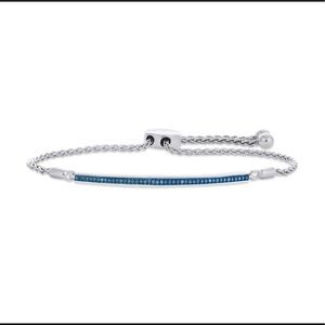 Diamond bar bracelet in Sterling silver